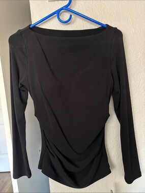 OGL Black Long-Sleeve Boatneck Top